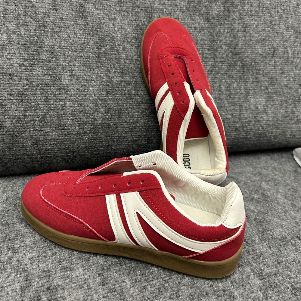 CUCCOO Red White Retro Soccer Terrace Sneakers Gum Sole Low Top Size 38